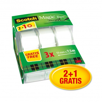 Lepiaca páska Scotch Magic 19mm x 7,5m s dispenzorom 2+1 zdarma