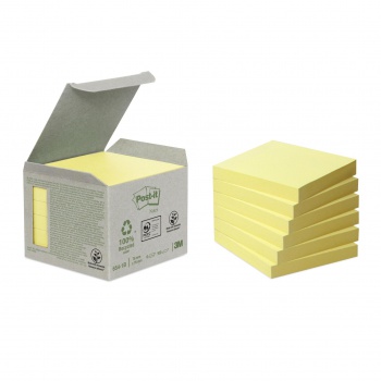 Samolepiaci bloček Post-it recyklované, 76x76 mm, žlté