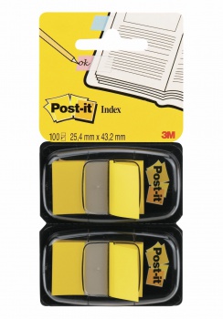 Záložky Post-it Index široké 25,4x43,2 žltá 2ks