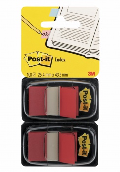 Záložky Post-it Index široké 25,4x43,2 červená 2ks