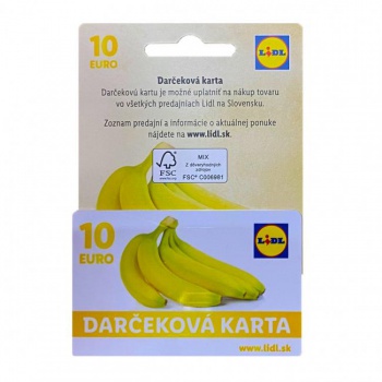 DARČEK: Darčeková poukážka LIDL 10 EUR