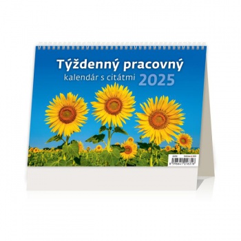 Stolový kalendár riadkový - Týždenný s citátmi 2025