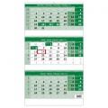Nástenný kalendár trojmesačný zelený so špirálou 2025