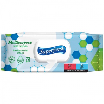 Vlhčené utierky Superfresh antibakteriálne 72ks