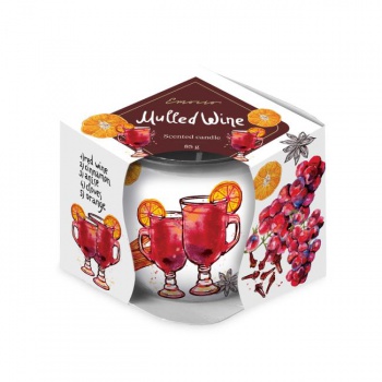 Emocio Sklo Dekor 70x62 mm Mulled Wine, vonná sviečka