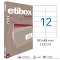 Etikety univerzálne 105x48mm Etibox A4 100 hárkov