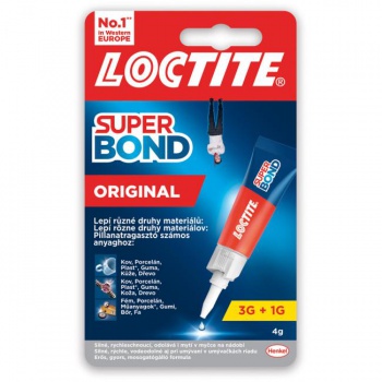 Sekundové lepidlo Loctite Super Bond Original 3+1g 