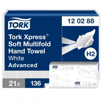 Papierové utierky skladané 2-vrstv. TORK Advanced interfold H2 (21bal.) 