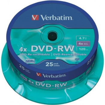 Verbatim DVD-RW 4x 4,7GB cake 25 ks 