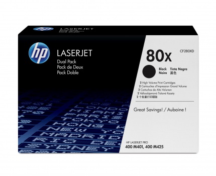 Toner HP CF280XD, č. 80X - čierna, dvojbalenie