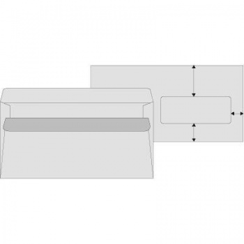 Poštové obálky DL samolepiace, okienko, 50 ks 80g