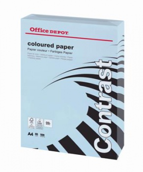 Farebný papier Office Depot A4, pastelová modrá, 80 g/m2