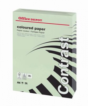 Farebný papier Office Depot A4, pastelová zelená, 80 g/m2