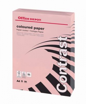 Farebný papier Office Depot A4, pastelová ružová, 80 g/m2