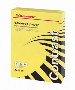 Farebný papier Office Depot A4, intenzívna žltá, 80 g/m2