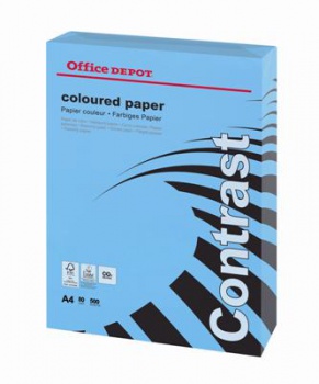 Farebný papier Office Depot Contrast intenzívna modrá, A4, 80 g